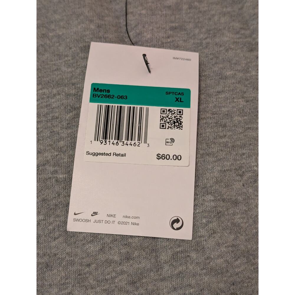 NWT Nike Men's Sweatshirt XL Gray Sportswear Club Fleece Crewneck (0287) - Picture 6 of 12